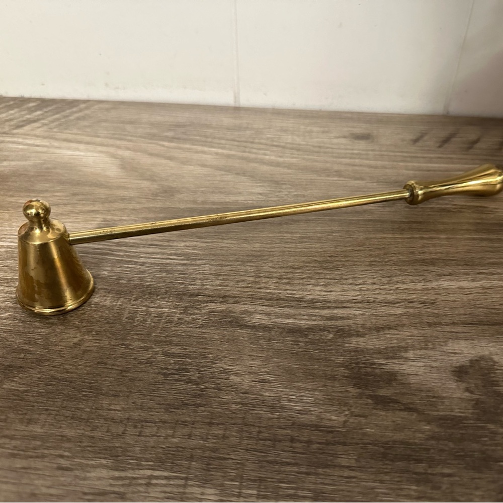 Vintage gold brass candle snuffer